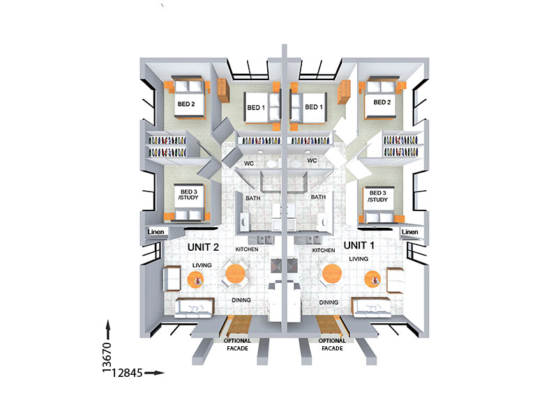 DR4706 — 3 bedroom home floor plan by Dixon Homes