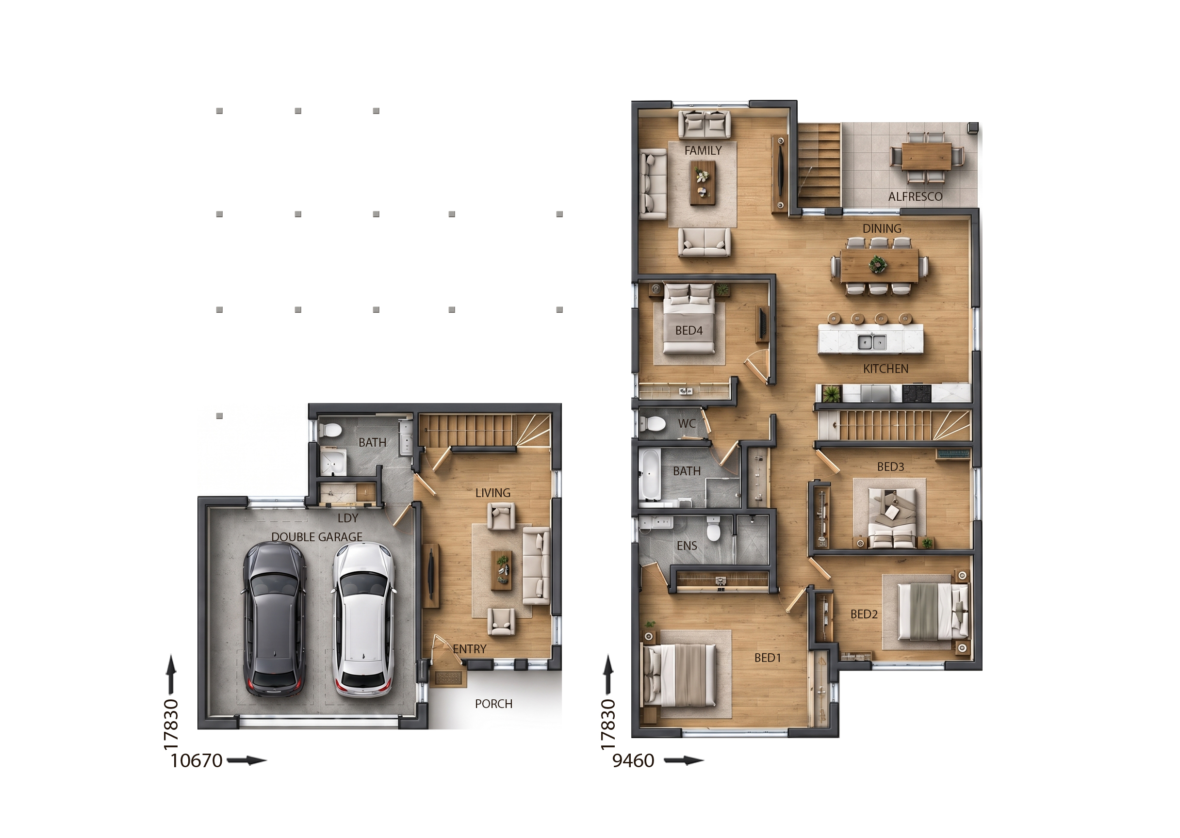 FR8544 — 4 bedroom home floor plan by Dixon Homes