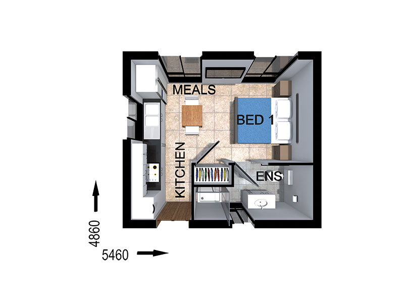 GR2228 — 1 bedroom home floor plan by Dixon Homes