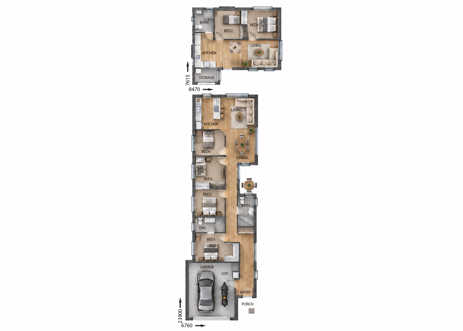 BTR0123 — 6 bedroom home floor plan by Dixon Homes