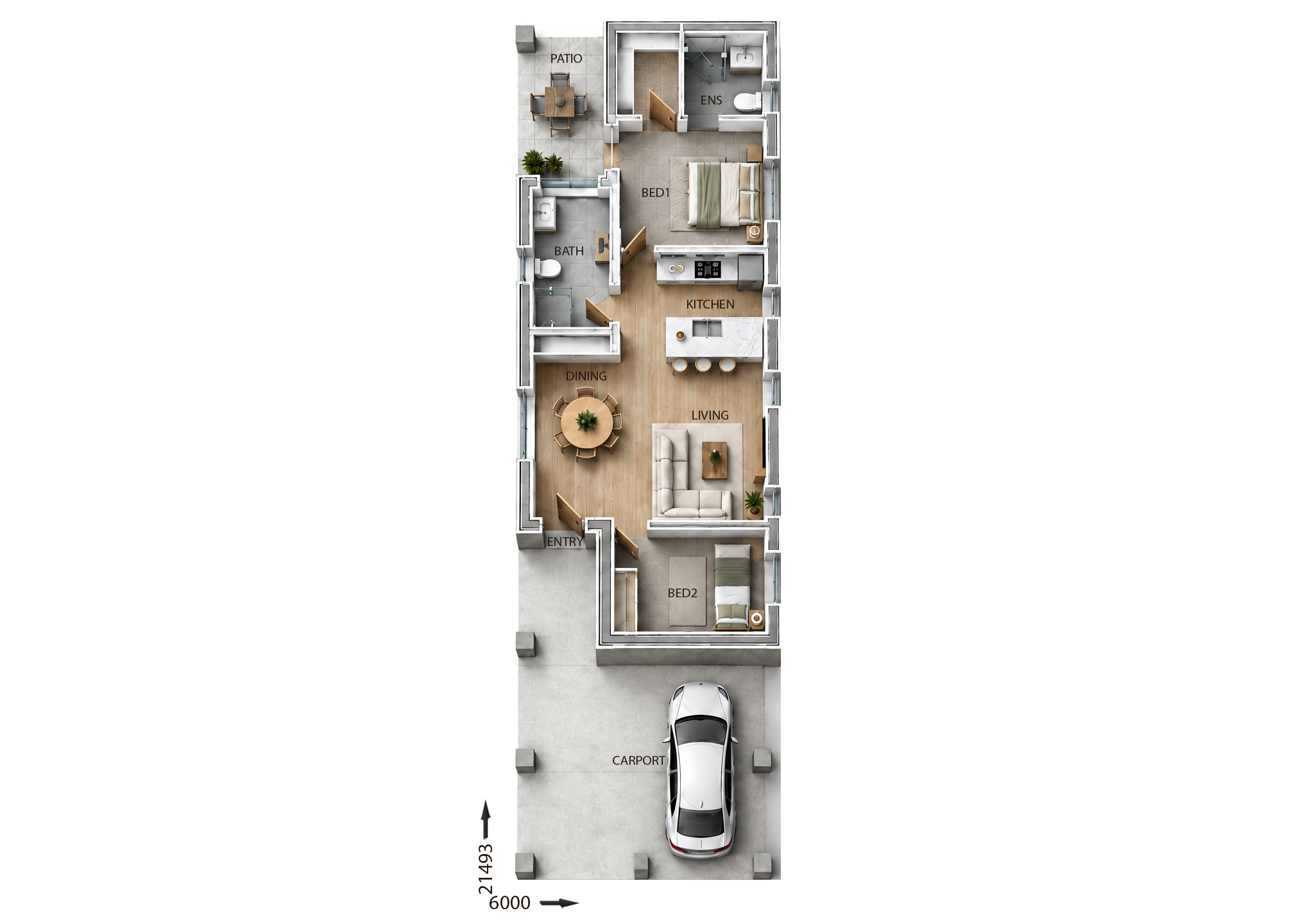 SC7905 — 2 bedroom home floor plan by Dixon Homes