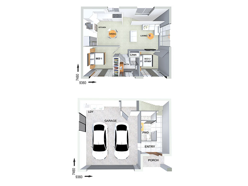 FR2210 — 2 bedroom home floor plan by Dixon Homes