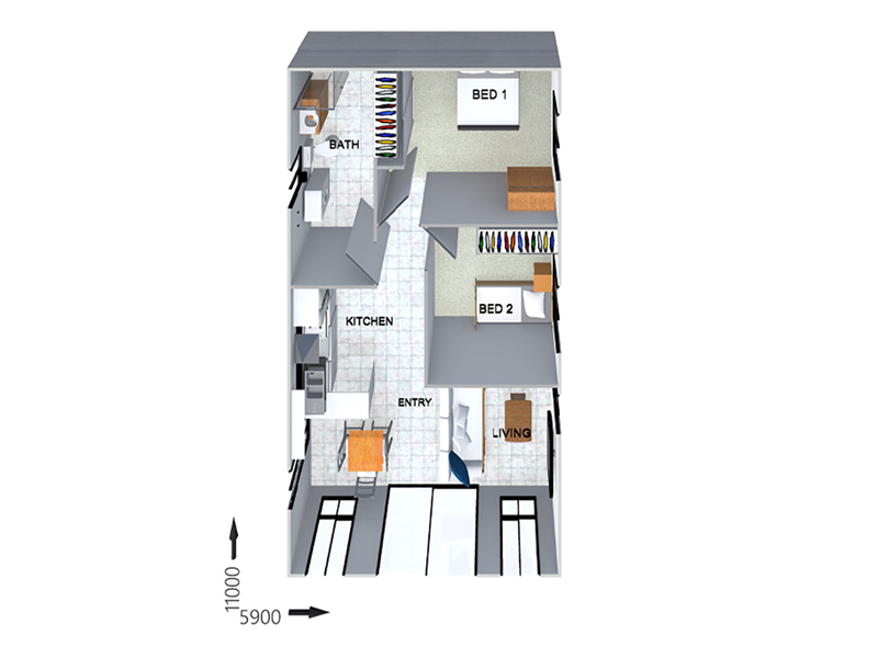 GR2302 — 2 bedroom home floor plan by Dixon Homes
