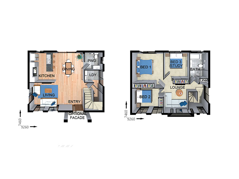 FR0914 — 3 bedroom home floor plan by Dixon Homes